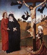 MASTER of the Life of the Virgin Christ on the Cross with Mary, John and Mary Magdalene oil painting on canvas